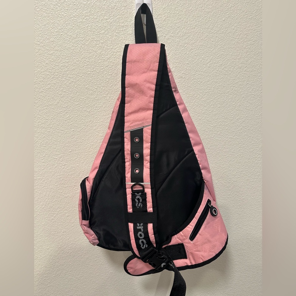 CROCS Backpack Crossbody Pink & Black Sling Gorpcore Nylon - Picture 5 of 11